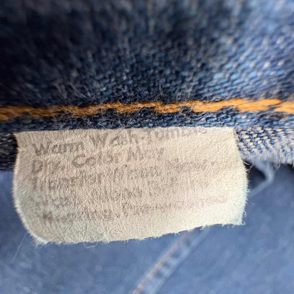 Vintage 70s Levi's Orange Tab Jean Denim Wrap Skirt 27 Blue Belted Midi A‎ Line